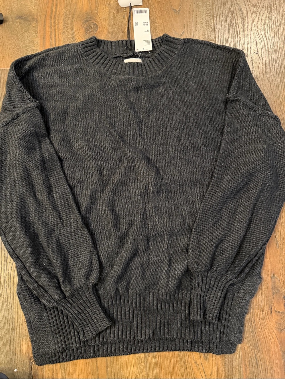 NWT- Urban Outfitters BDG Women's Charcoal Gray Crewneck Oversized Sweater